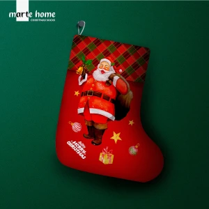 Marte Home Yılbaşı & Christmas Desenli Dekoratif Hediye Kesesi Noel Çorabı