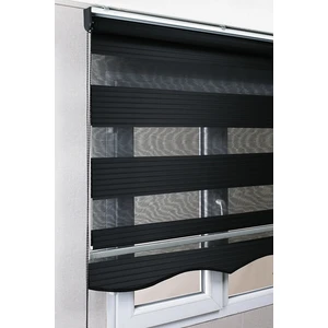 Bizden Perde Etekli Siyah Pileli Zebra Kaliteli Güneşlik Stor Perde