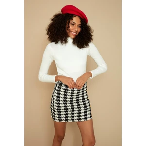 Select Moda Kadın Balıkçı Yaka Fitilli Örme Bluz