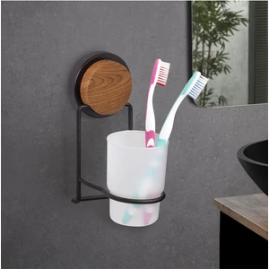 Okyanus Home Ahşap Desenli Magic Fix Sihirli Yapışkan Siyah Diş Fırçalık