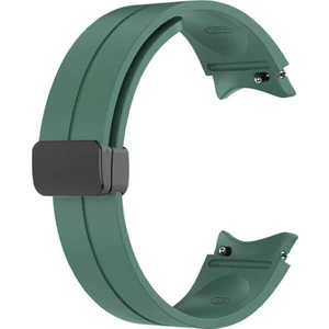 Case Street Samsung Galaxy Watch 4 40MM Kordon Düz Silikon Mıknatıslı HS24 Koyu Yeşil