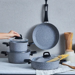 Hira Biogranit 7 Parça Tencere Seti Gray
