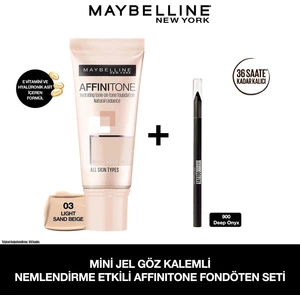 Maybelline Mini Jel Göz Kalemli Affinitone  Fondöten Seti - 03 Light Sandbeige