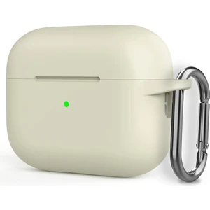 Apple Airpods Pro 2 Kılıf Mat Kancalı Silikon SF17 Bej