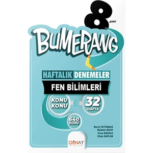 Günay Yayınları 8.Sınıf LGS  Bumerang Haftalık Denemeler Fen Bilimleri - Güncel