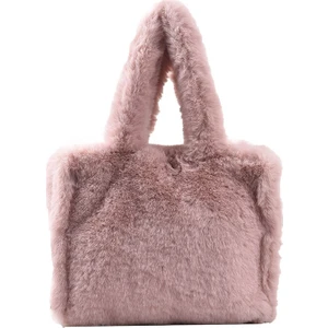 Suni Kürk Tote Yumuşak Peluş Omuz Çantası