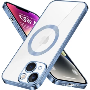 M.TK Moveteck Apple iPhone 14 Uyumlu Kılıf Kamera Lens Tam Korumalı Yuvarlak Halkalı Logo Parlak Kenar Renkli Case