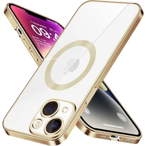 M.TK Moveteck Apple iPhone 14 Plus Kılıf Kamera Lens Tam Korumalı Yuvarlak Halkalı Logo Parlak Kenar Renkli Case