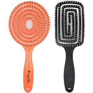 Üç Boyutlu Saç Fırçası Turuncu ve Siyah