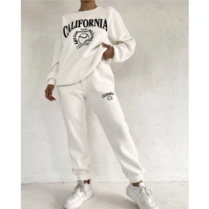 Amor Man Bisiklet Yaka California Baskılı Tam Kışlık  Pamuk Oversize Kadın Eşofman Takımı