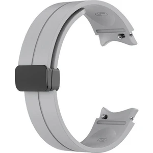 Case Street Samsung Galaxy Watch 4 40MM Kordon Düz Silikon Mıknatıslı HS24 Gri