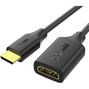 Qgeem QG-HD20 Mini HDMI Uzatma Kablosu 25 cm 4K 60Hz Male To Female Mini HDMI