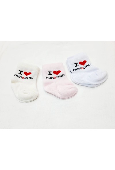Berkay Berkaysun Tekstilden Pamuklu Bebek Çorabı 3 Çift 0-3 Aylık