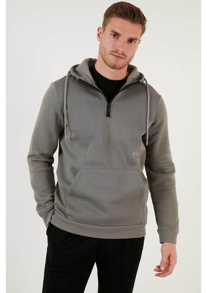 Pamuklu Içi Tüylü Yumuşak Şardonlu Kapüşonlu Sweat Erkek Sweat 59052651 fırsatları