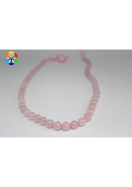 Pembe Kuvars Taşı Yarım Dizi 8mm (18CM Uzunluğundadır) fiyatları