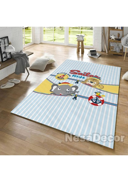 Nesa_Decor Denizci Desenli Çocuk ve Bebek Odası Halısı Kaymaz Taban Hd Dijital Baskı modelleri