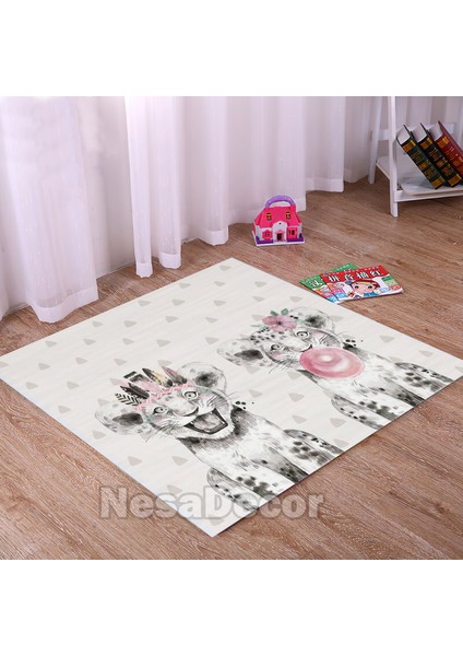 Nesa_Decor Çocuk ve Bebek Halısı Yıkanabilir Kaymaz Taban Leke Tutmaz Hd Dijital Baskı