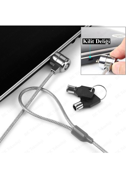 Anahtarlı Çelik Notebook Güvenlik Kilidi modelleri