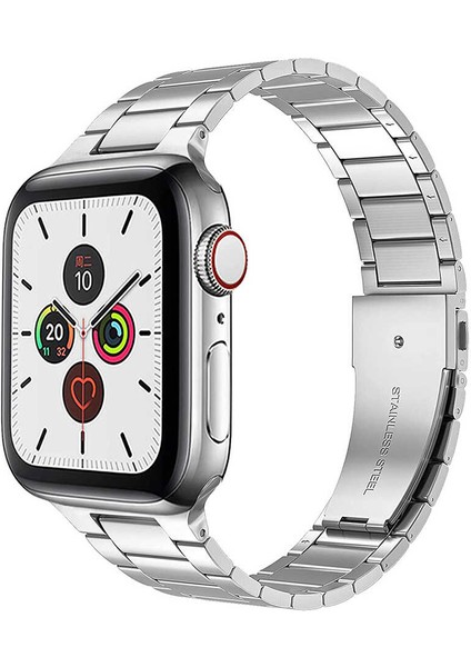 Apple Watch 42MM Wiwu Ultra Thin Steel Belt Three Beads Metal Saat Kordon Kayış Bileklik