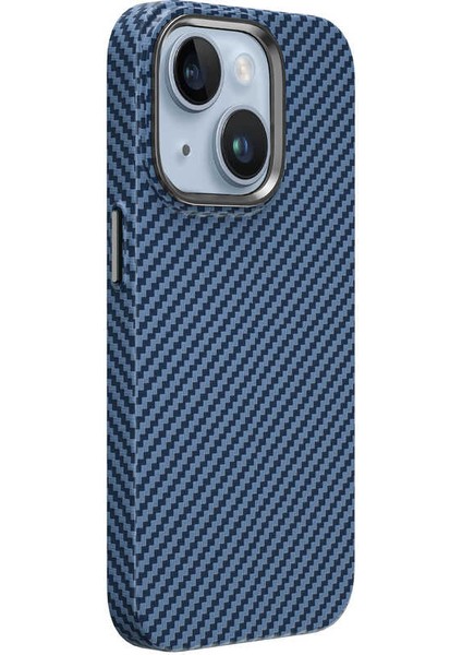 Apple iPhone 14 Plus Kılıf Wiwu Karbon Fiber Görünümlü Magsafe Wireless Şarj Özellikli Kabon Kapak