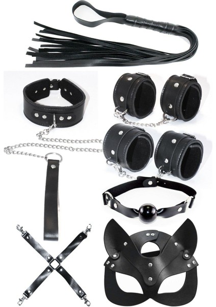 700325-1 - Vonda Wear | 7 Li Harness  Kelepçe Kırbaç Tasma Aksesuar Seti