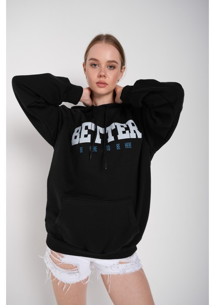 Kadın Better Baskılı Oversize Sweatshirt