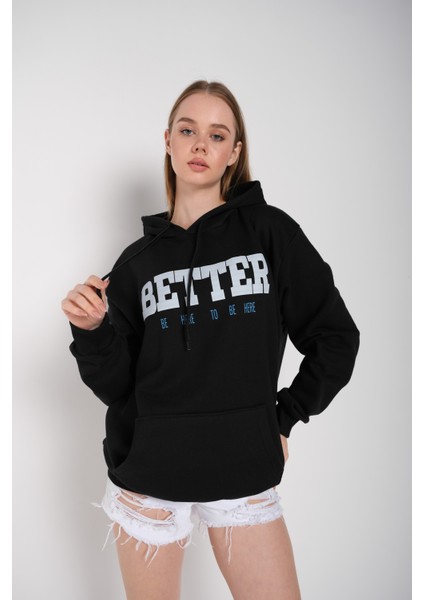 Kadın Better Baskılı Oversize Sweatshirt