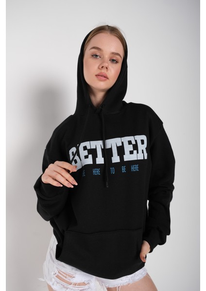 Kadın Better Baskılı Oversize Sweatshirt