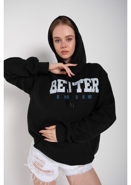 Kadın Better Baskılı Oversize Sweatshirt