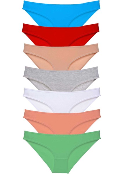 7 Adet Süper Eko Set Likralı Kadın Slip Külot Set 4