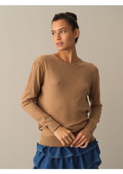 Kadın Camel Regular Fit Basic Kazak fiyatları