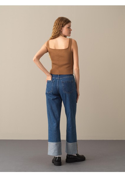 Kadın Camel Slim Fit Triko Basic Atlet fırsatları