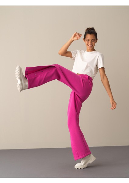Kadın Fuşya Regular Fit Sweat Pantolon