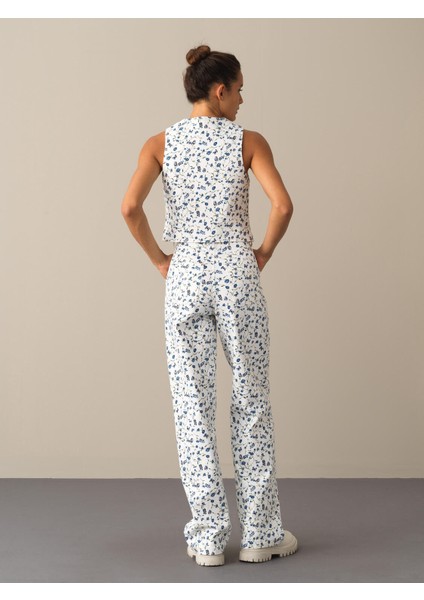 Kadın Mavi Pamuklu Regular Fit Desenli Yelek fırsatları