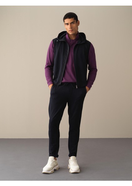 Erkek Lacivert Pamuklu Sweat Pantolon