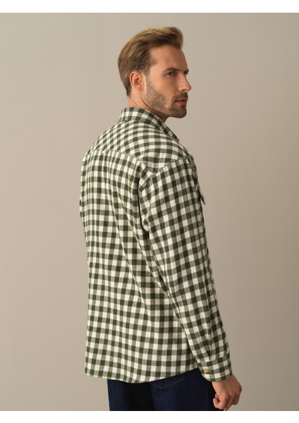 Erkek Yeşil Oversize Ekose Gömlek fırsatları