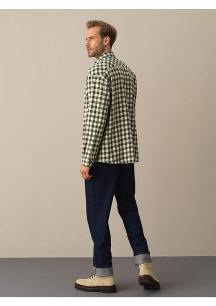Erkek Yeşil Oversize Ekose Gömlek indirimleri