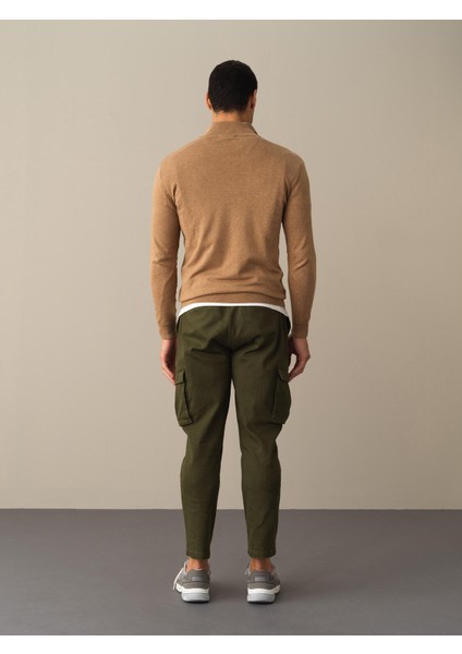 Erkek Camel Pamuklu Regular Fit Basic Kazak indirimleri