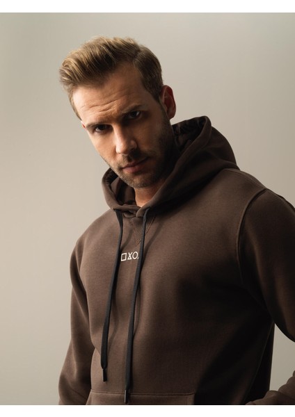 Erkek Kahverengi Regular Fit Baskılı Sweatshirt fiyatları