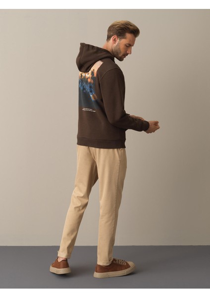 Erkek Kahverengi Regular Fit Baskılı Sweatshirt indirimleri