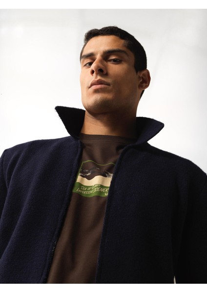 Erkek Lacivert Polo Yaka Regular Fit Hırka modelleri