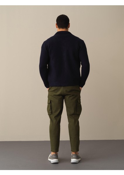 Erkek Lacivert Polo Yaka Regular Fit Hırka indirimleri