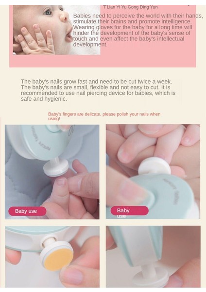 Bebek, Çocuk ve Yetişkin Dönerli Pilli Tırnak Kesme Törpüleme Makinası 6 Başlıklı modelleri