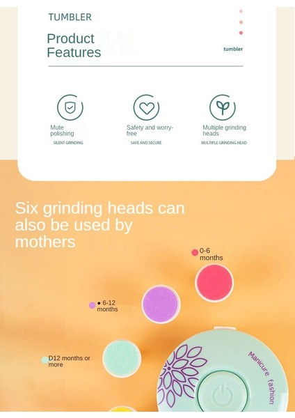 Bebek, Çocuk ve Yetişkin Dönerli Pilli Tırnak Kesme Törpüleme Makinası 6 Başlıklı fırsatları