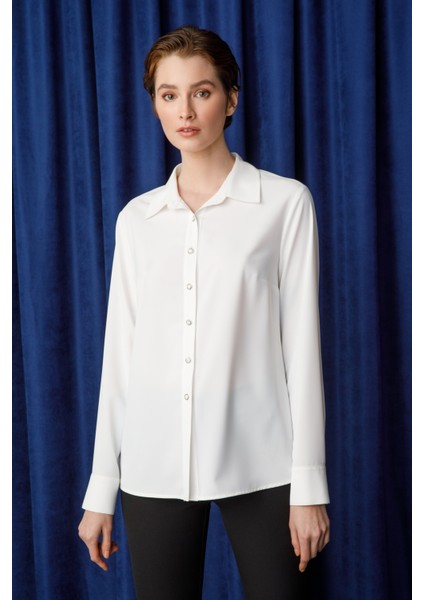 Modailgi Klasik Erkek Yaka Gömlek Ekru