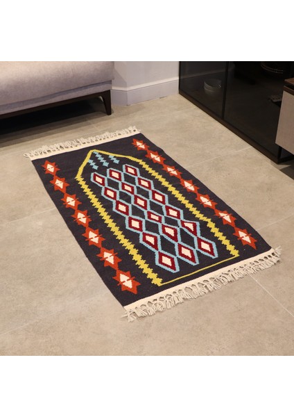 Bi.te Rich Kilim Seccade - 120 x 70 cm - Kök Boya - El Işçiliği (S008)