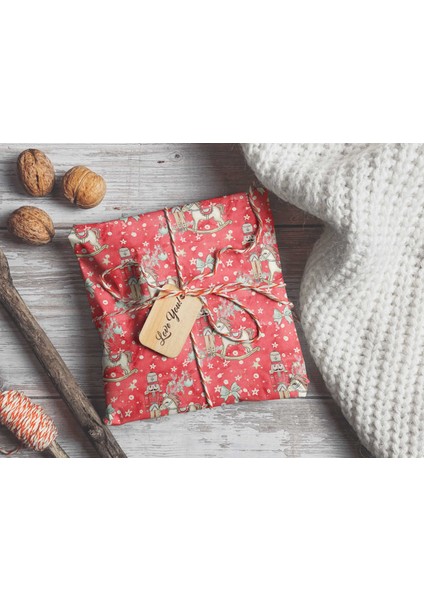 50 x 70 cm Yeni Yıl Yılbaşı Kurşun Asker Noel Temalı Hediye Paketleme Ambalaj Kağıdı 6'lı