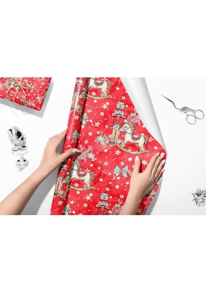 50 x 70 cm Yeni Yıl Yılbaşı Kurşun Asker Noel Temalı Hediye Paketleme Ambalaj Kağıdı 6'lı fiyatları