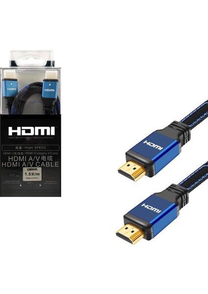 HDMI Kablosu Gold 1.4 3D 4K Örgülü Filtreli 1.5mt DLC-HD20P