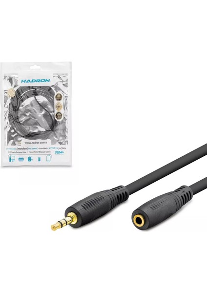 Kulaklık Uzatma Kablosu 3.5mm Gold Erkek Dişi 3mt Hadron HDX-1019